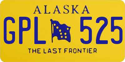 AK license plate GPL525