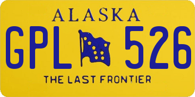 AK license plate GPL526