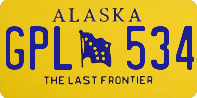 AK license plate GPL534