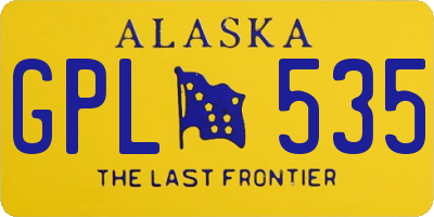 AK license plate GPL535