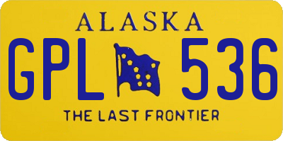 AK license plate GPL536