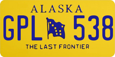 AK license plate GPL538