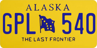 AK license plate GPL540