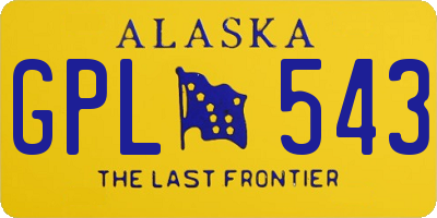 AK license plate GPL543