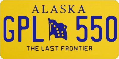 AK license plate GPL550