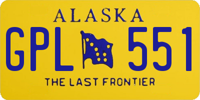 AK license plate GPL551