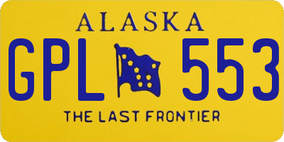 AK license plate GPL553