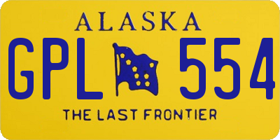 AK license plate GPL554