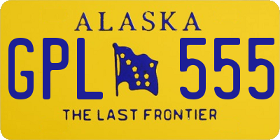AK license plate GPL555