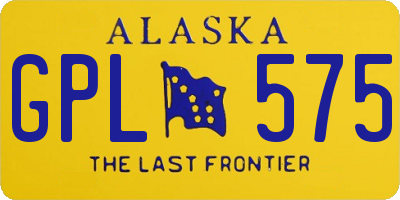 AK license plate GPL575