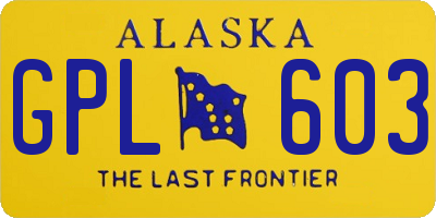 AK license plate GPL603