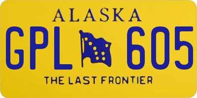 AK license plate GPL605