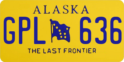 AK license plate GPL636