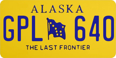 AK license plate GPL640