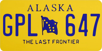 AK license plate GPL647