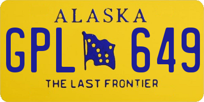 AK license plate GPL649