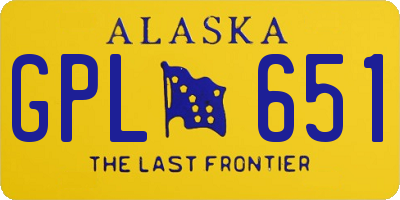 AK license plate GPL651