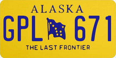 AK license plate GPL671