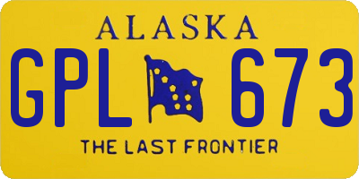 AK license plate GPL673