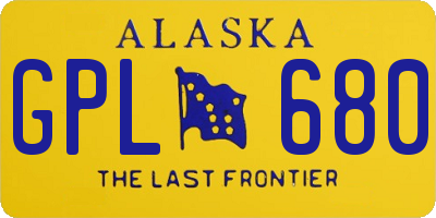 AK license plate GPL680