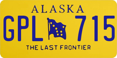 AK license plate GPL715