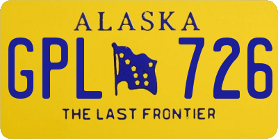 AK license plate GPL726