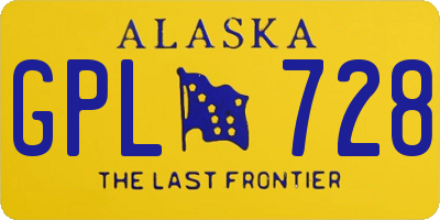 AK license plate GPL728