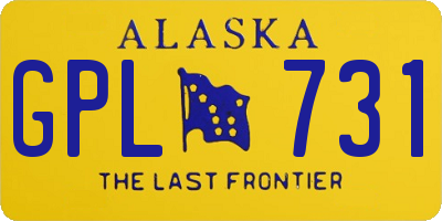 AK license plate GPL731