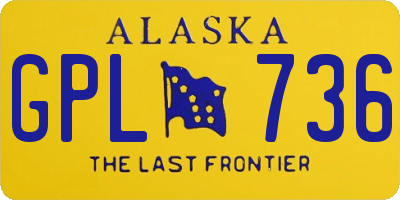 AK license plate GPL736
