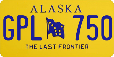 AK license plate GPL750