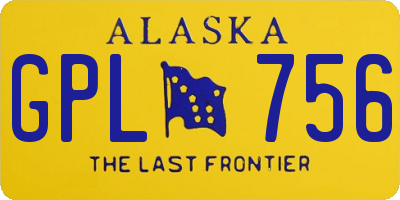 AK license plate GPL756