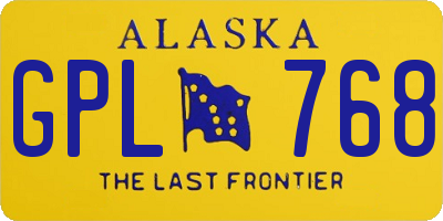 AK license plate GPL768