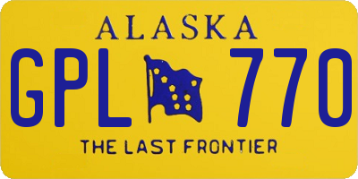 AK license plate GPL770