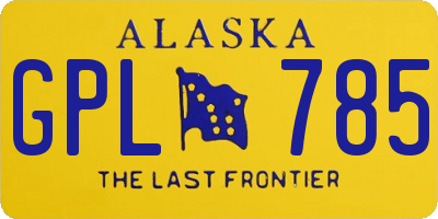 AK license plate GPL785