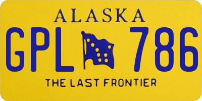 AK license plate GPL786