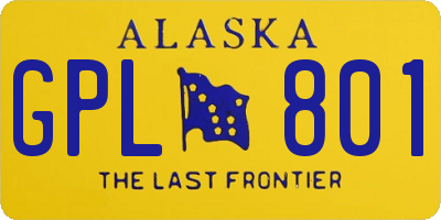 AK license plate GPL801