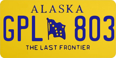 AK license plate GPL803