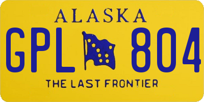 AK license plate GPL804