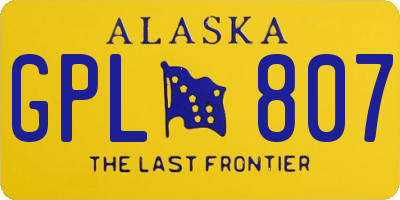 AK license plate GPL807