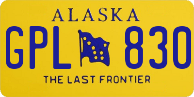 AK license plate GPL830