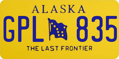 AK license plate GPL835