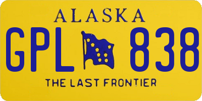AK license plate GPL838