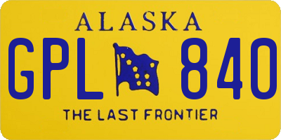 AK license plate GPL840