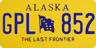 AK license plate GPL852