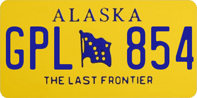 AK license plate GPL854