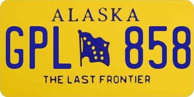 AK license plate GPL858