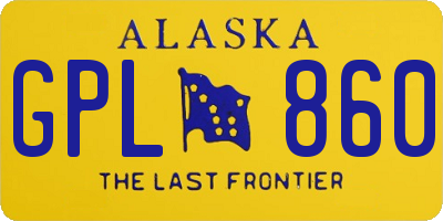 AK license plate GPL860