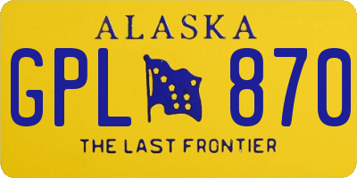 AK license plate GPL870
