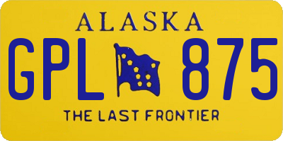 AK license plate GPL875