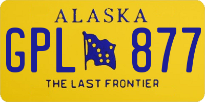 AK license plate GPL877